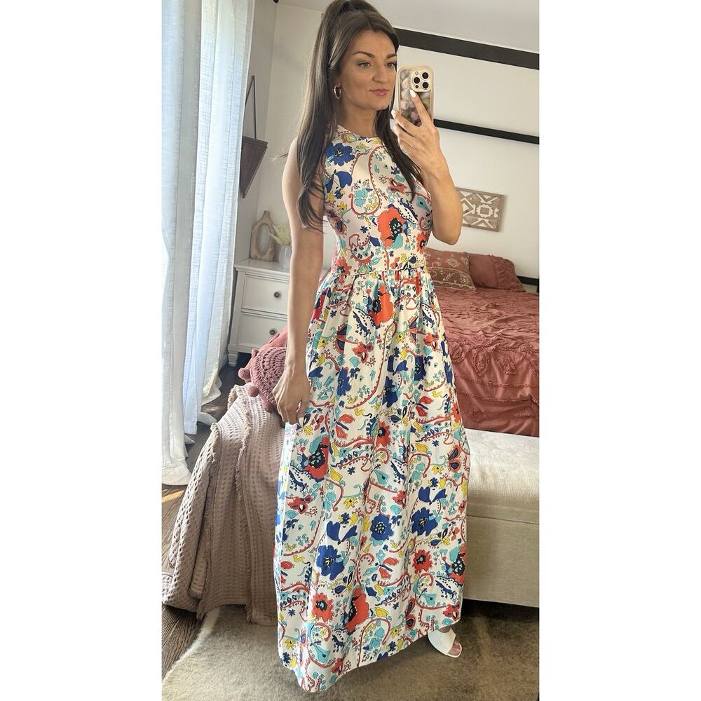 70’s Vintage Size 18 John Meyer Colorful Maxi Dress - Picture 11 of 13